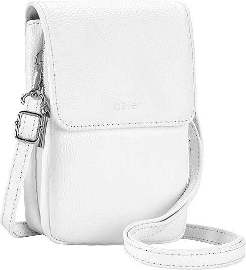 Genuine Leather Small Crossbody Phone Bag with RFID Blocking Card Slots