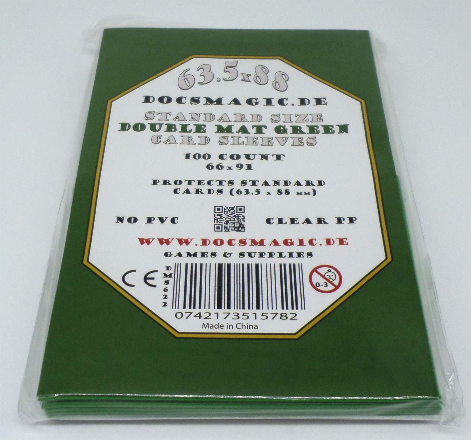 docsmagic.de 100 Double Mat Green Card Sleeves Standard Size 66 x 91 - PKM MTG - Image 4