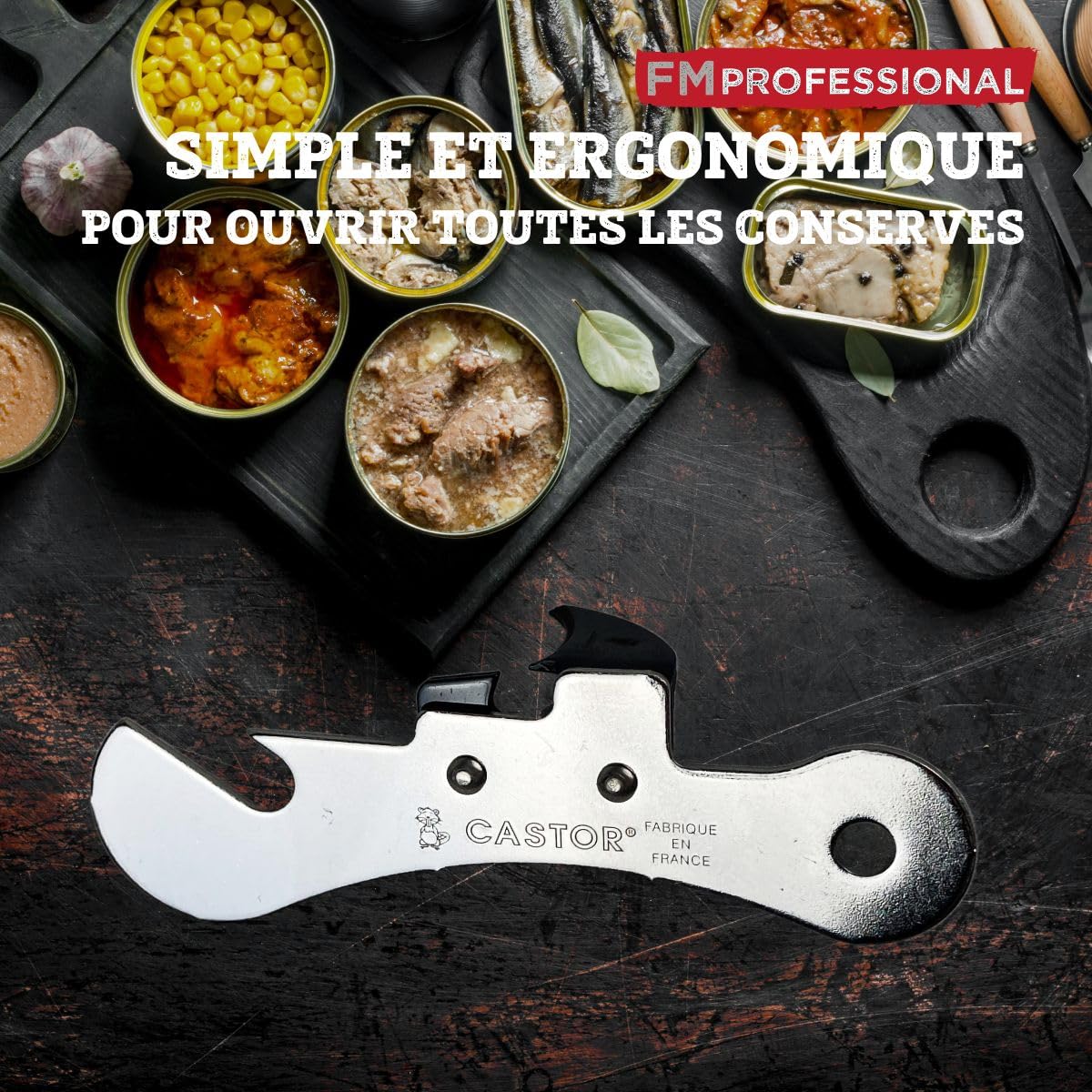 Fackelmann FM Professional Ouvre boite manuel, Acier inoxydable, 9,5 cm x 3 cm