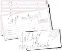 Paper 'n Such Conjunto de 25 vales de oferta em branco com envelopes – Vale-presente, vouchers para pessoas pessoais ou pequenas empresas – 9,5 x 19 cm – Cartão pesado – Rosa claro