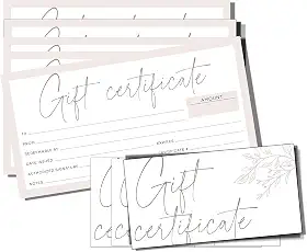 Paper 'n Such Conjunto de 25 vales de oferta em branco com envelopes – Vale-presente, vouchers para pessoas pessoais ou pequenas empresas – 9,5 x 19 cm – Cartão pesado – Rosa claro