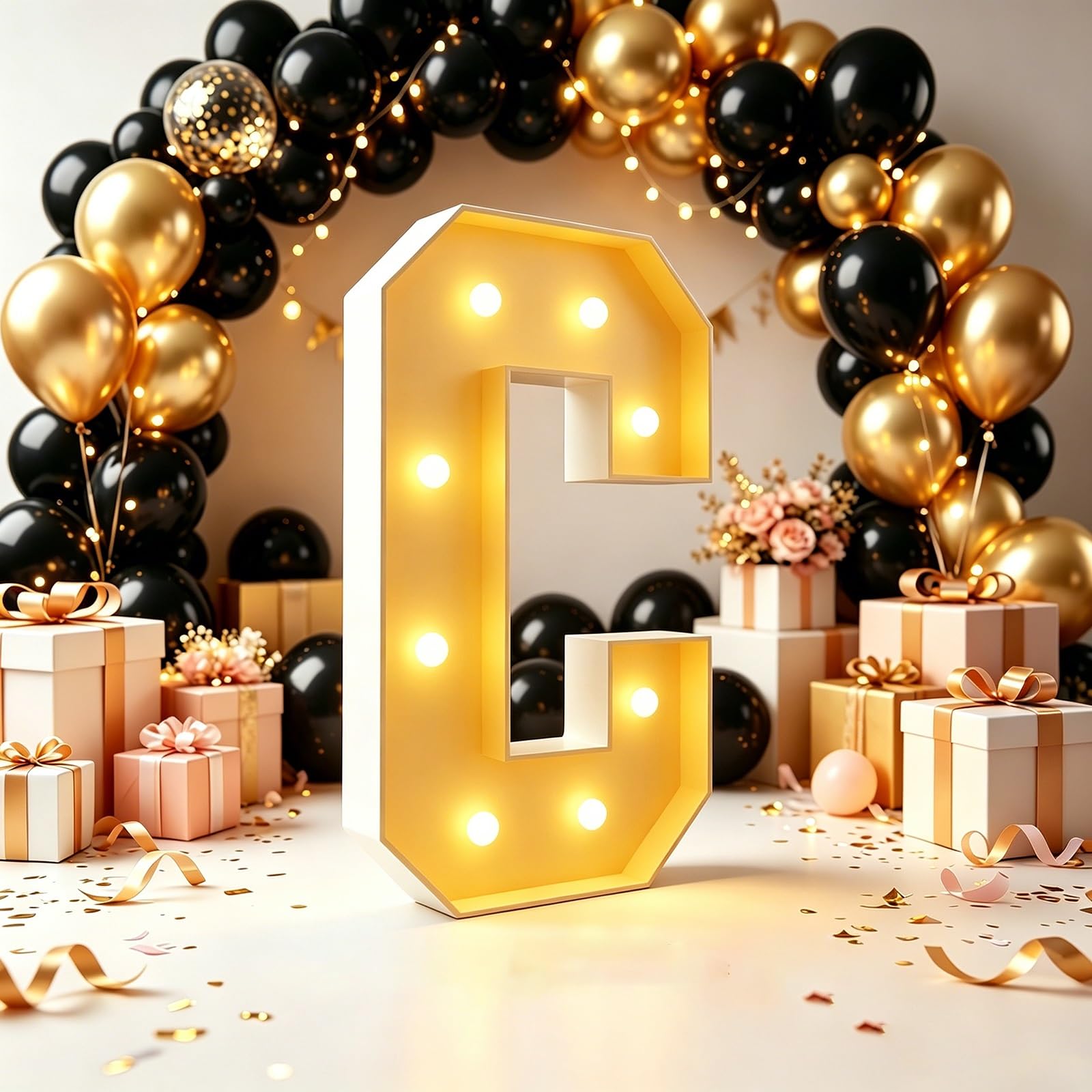 70cm/100cm/120cm Marquee Letters LED Light Up Letter(Letter C,70cm(2.3FT))