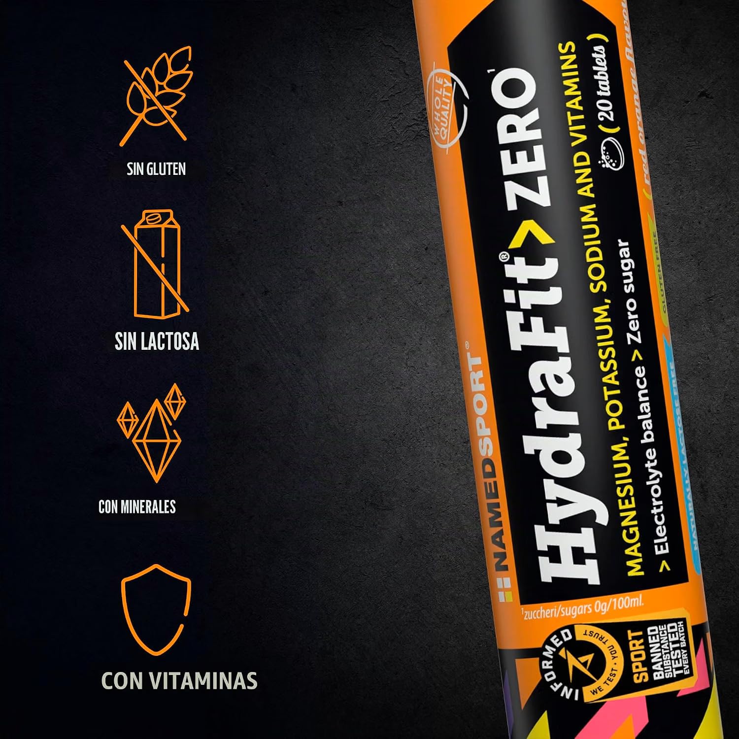 NAMED SPORT Hydrafit Zero 9 Paquetes de 20 tabletas | Magnesio Complex, Potasio, Electrolitos, Vitamina D3, Vitamina C y B | Sales Minerales para Deporte | Vitaminas Suplementos Alimenticios