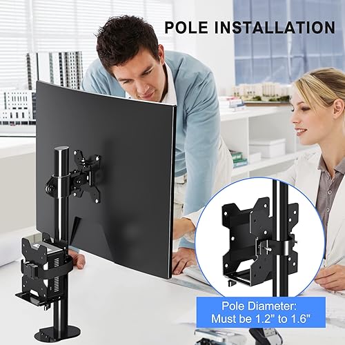 Miniatura 2 de suptek ZJJ002 Soporte de montaje para cliente delgado para mini PC, CPU VESA debajo del escritorio y soporte para computadora con brazo de monitor,