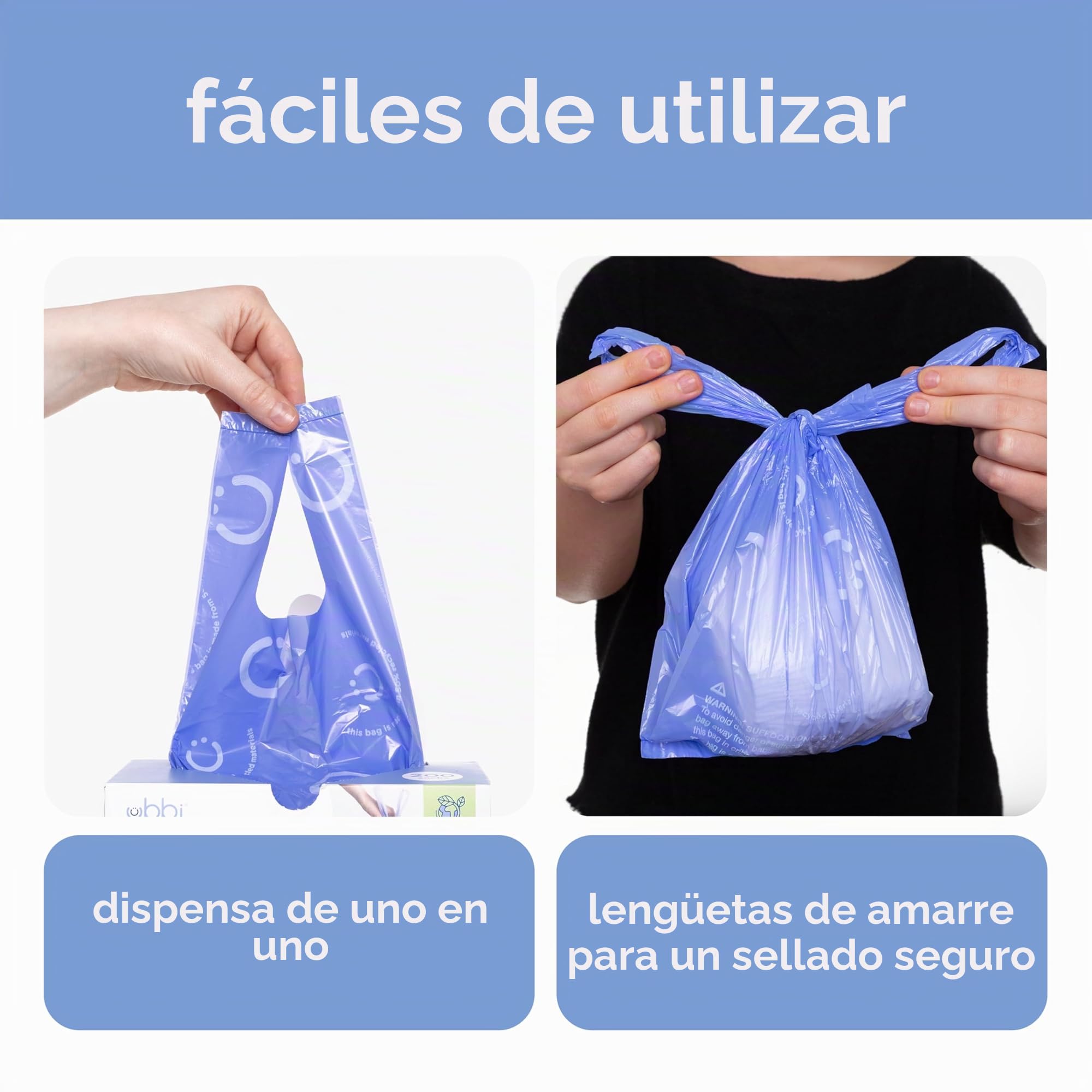 Ubbi Sacos desechables para pañales, aroma a lavanda, pestañas fáciles de atar, bolsas de basura para pañales de bebé o bolsas de basura para mascotas, 200 unidades