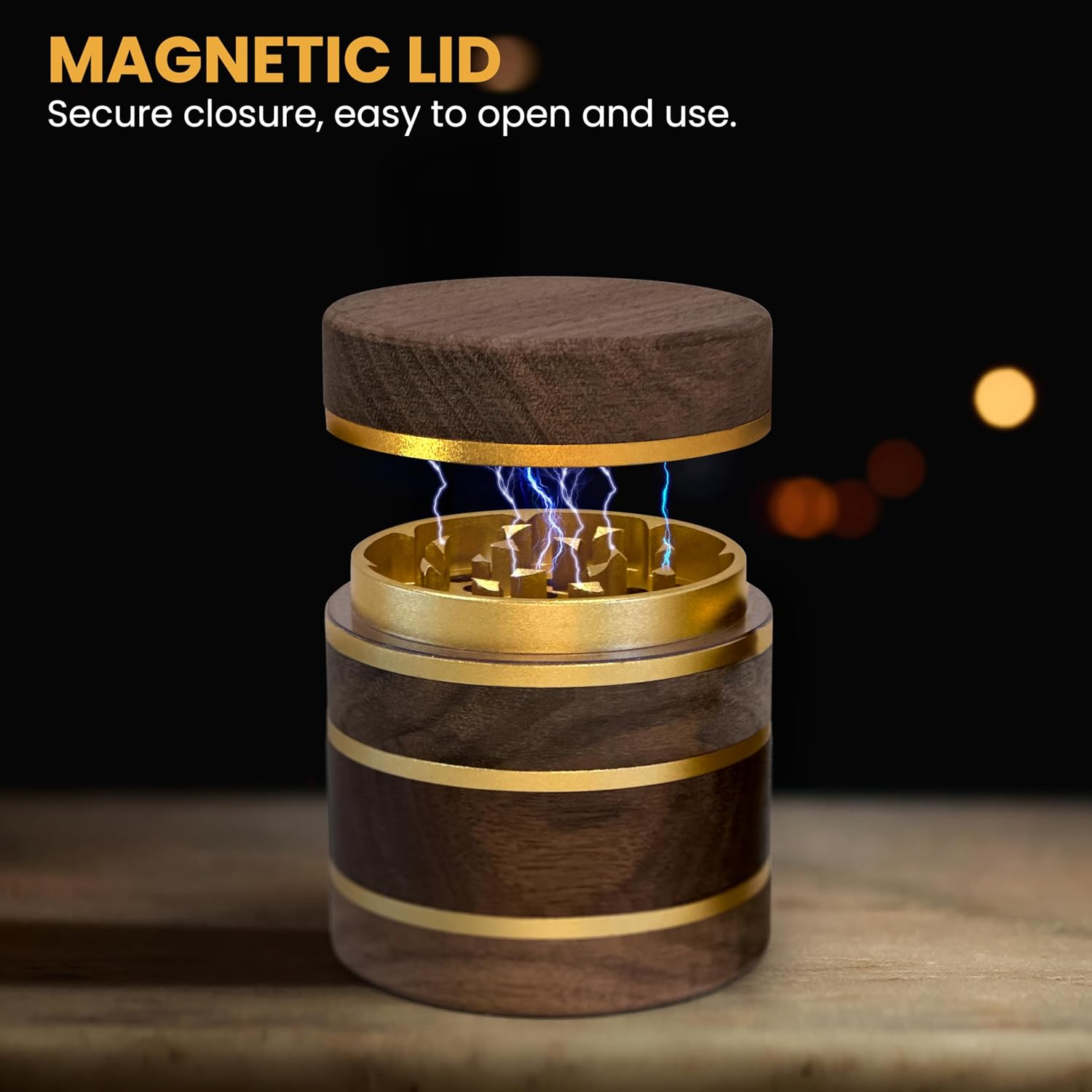 3-piece Small Grinder, 2.5 Walnut wood and aluminum Hand Grinder.