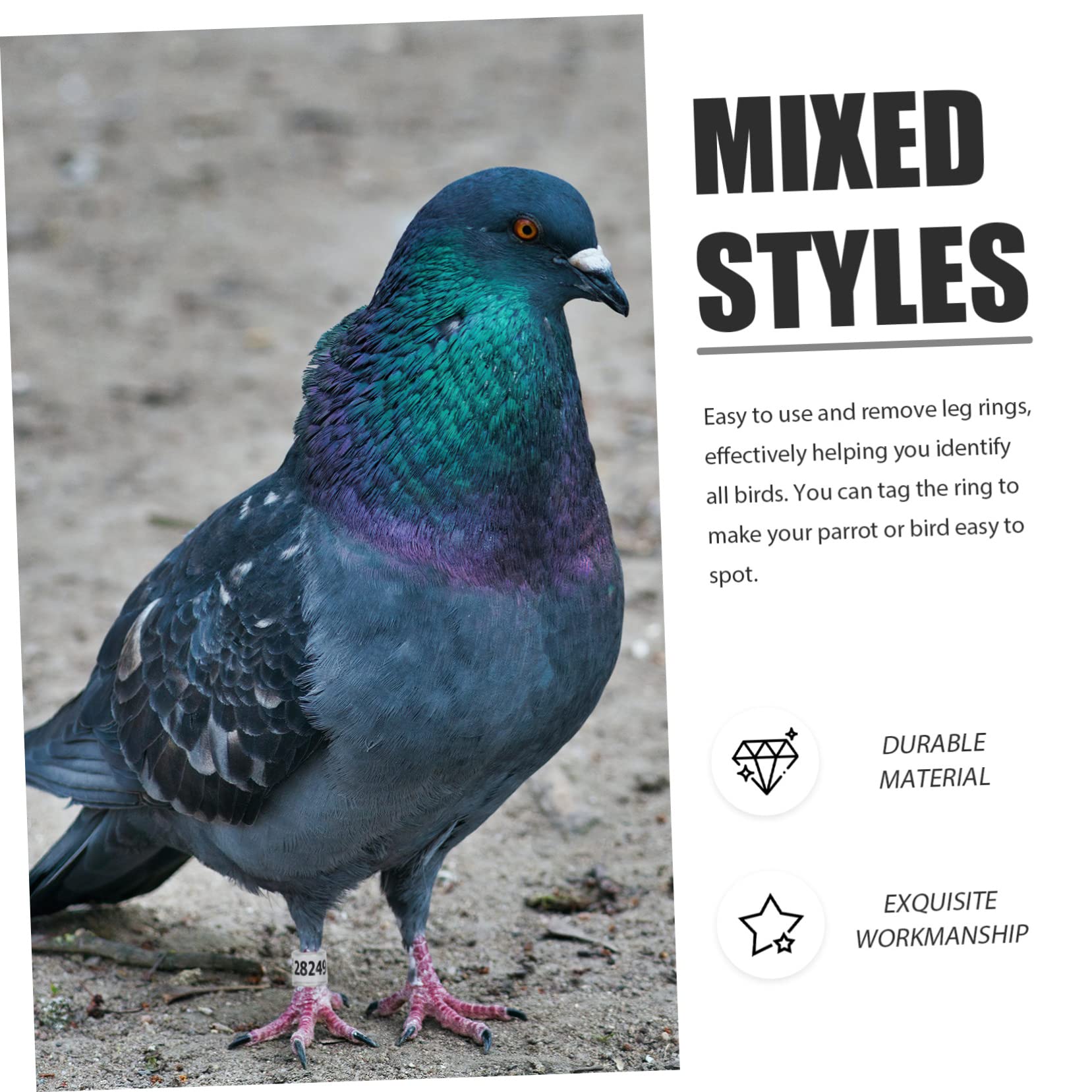 BESPORTBLE 400piezas Anillos De Identificación Abiertos De para Aves para Periquitos y Pájaros