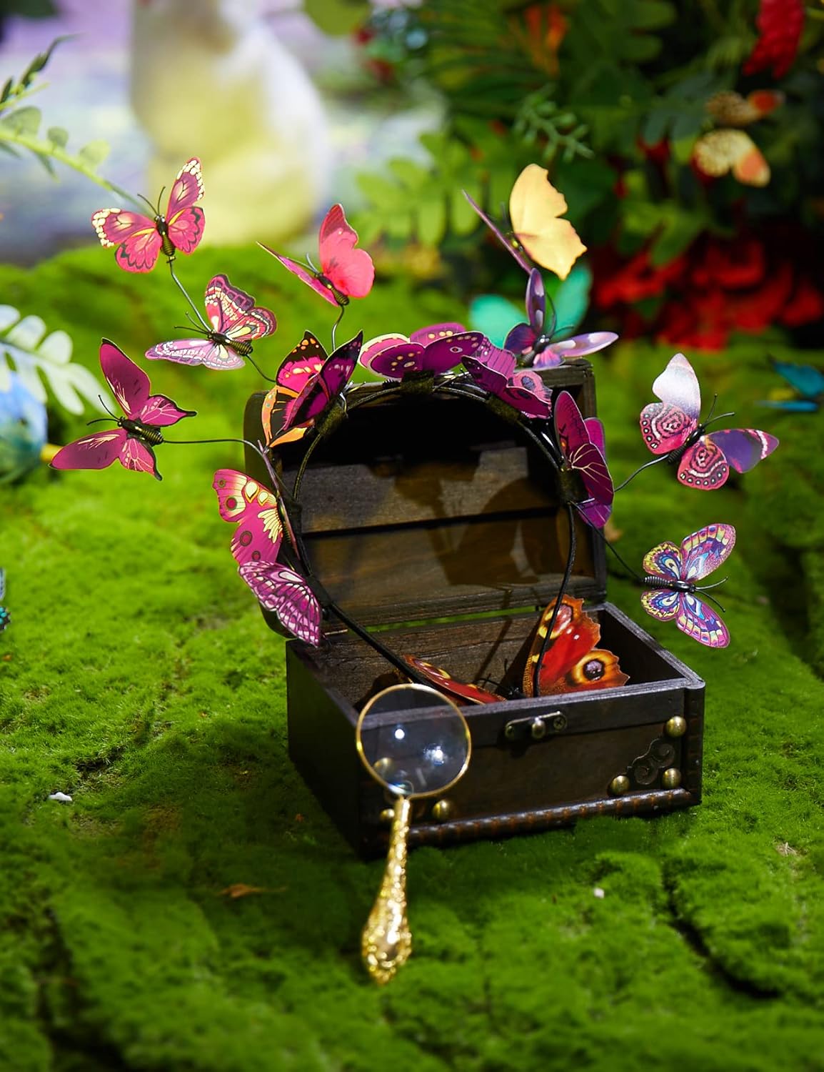 Coucoland Butterfly Fascinator Hat Derby Fascinators Butterfly Headpiece for Festival Halloween Costume Party - Image 2