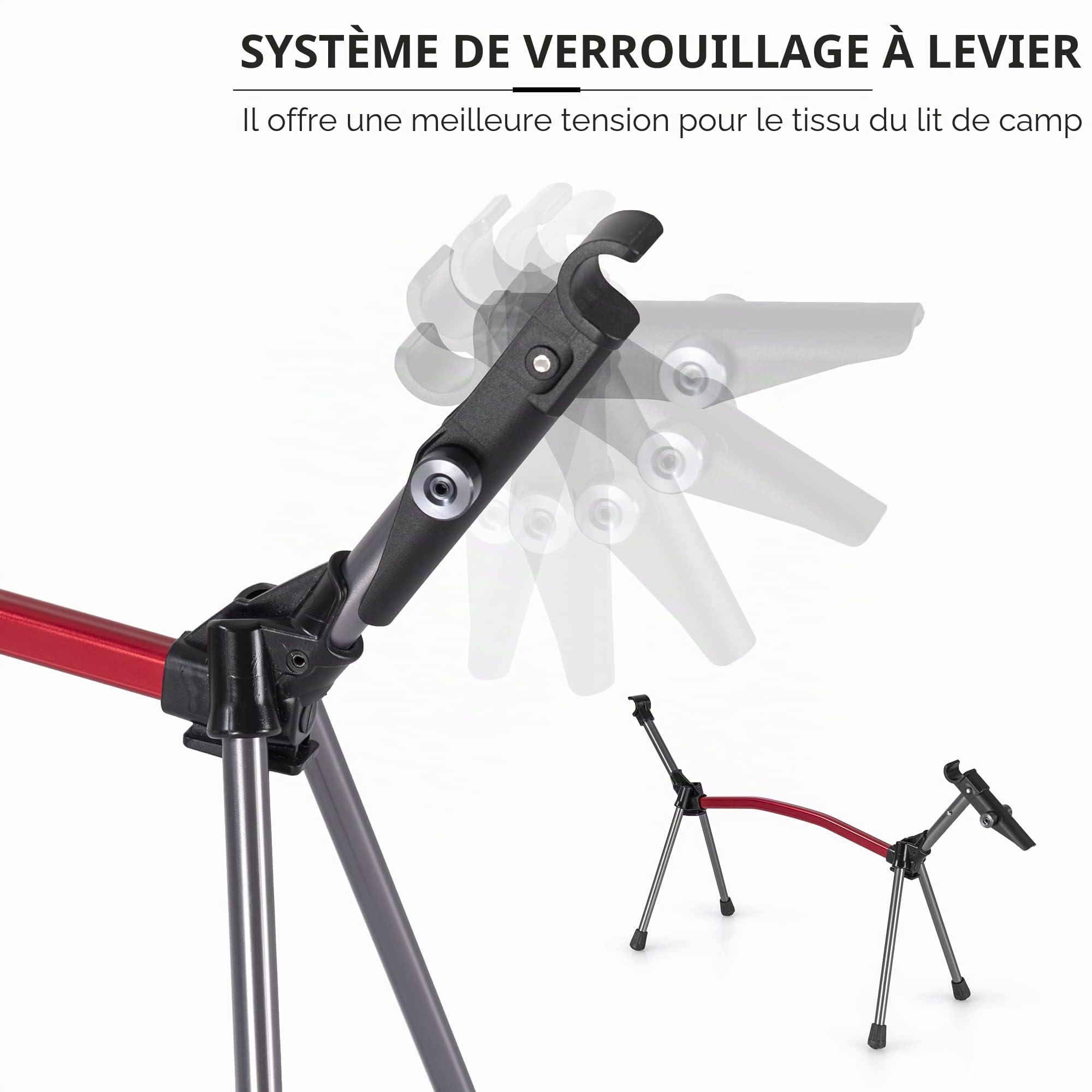 Naturehike Lit de Camping Ultra Léger avec Capacité de Charge de 150 Kg, Hauteur Réglable et Pliable, Lit Pliant Portable, Idéal comme Camping, Pause déJeuner de Bureau ou Lit D'invité