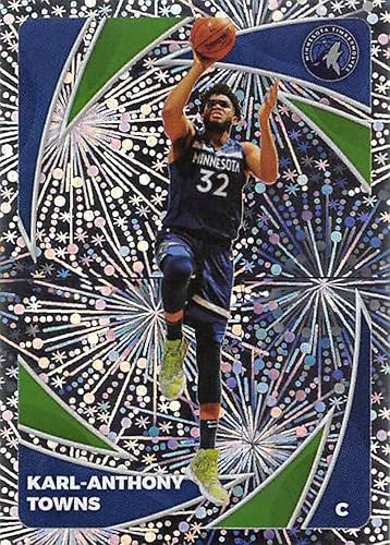 2020-21 Panini Stickers #394 Karl-Anthony Towns FOILStar Player Official NBA Basketball Album Sticker Measuring 2.75 inch tall X 2 inches wide in