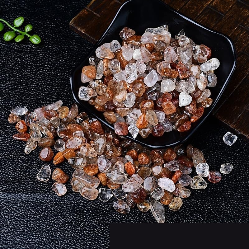 Pietra Originale per vasche da Pesca, Ghiaia di Cristallo di Capelli Rossi 5-12 mm 500 g-1000 g for Acquario, Vaso di Fiori, Paesaggio Decorativo(9-12mm1000g)