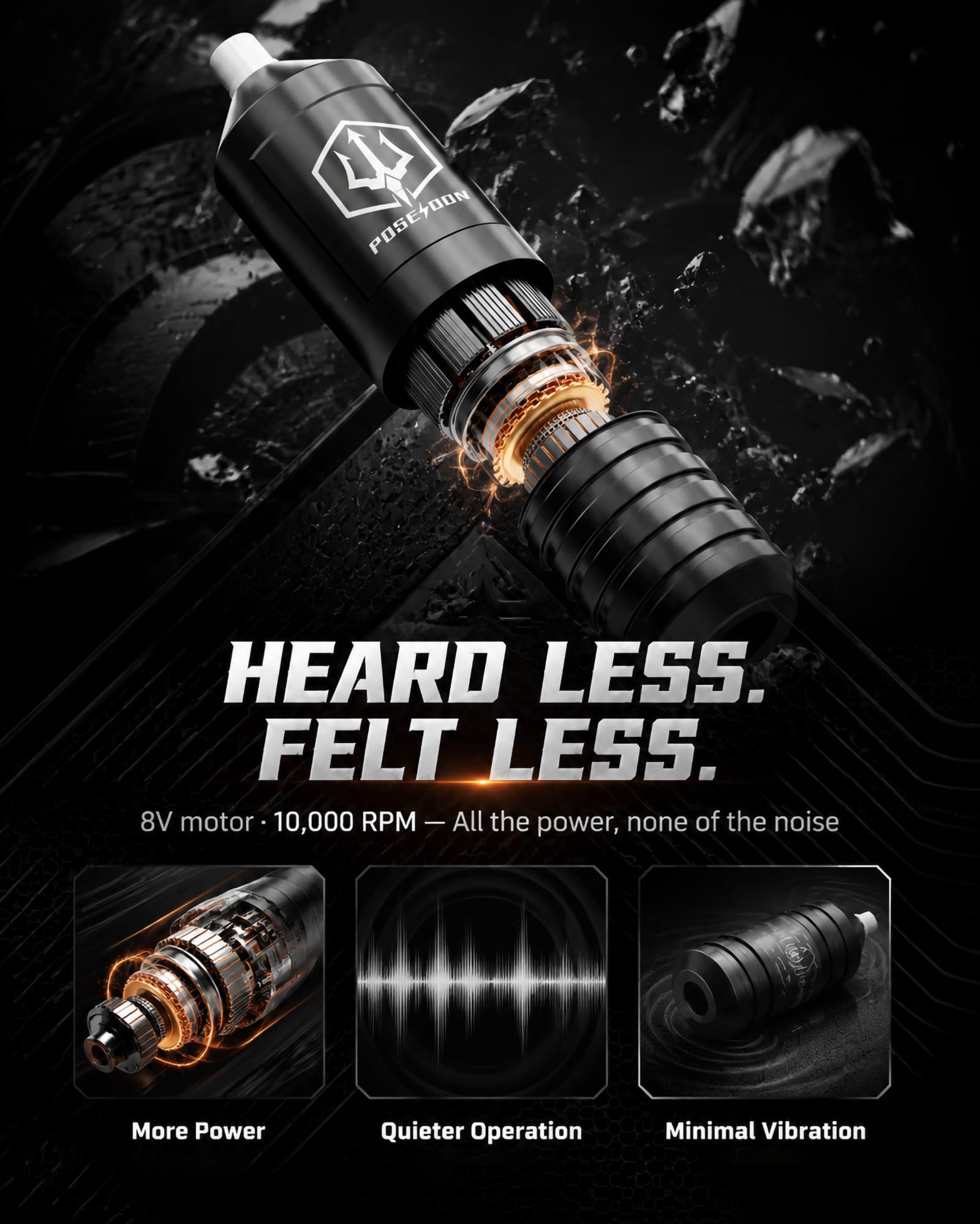 Amazon.com: POSEIDON Wireless Tattoo Gun Kit with 2 Batteries for