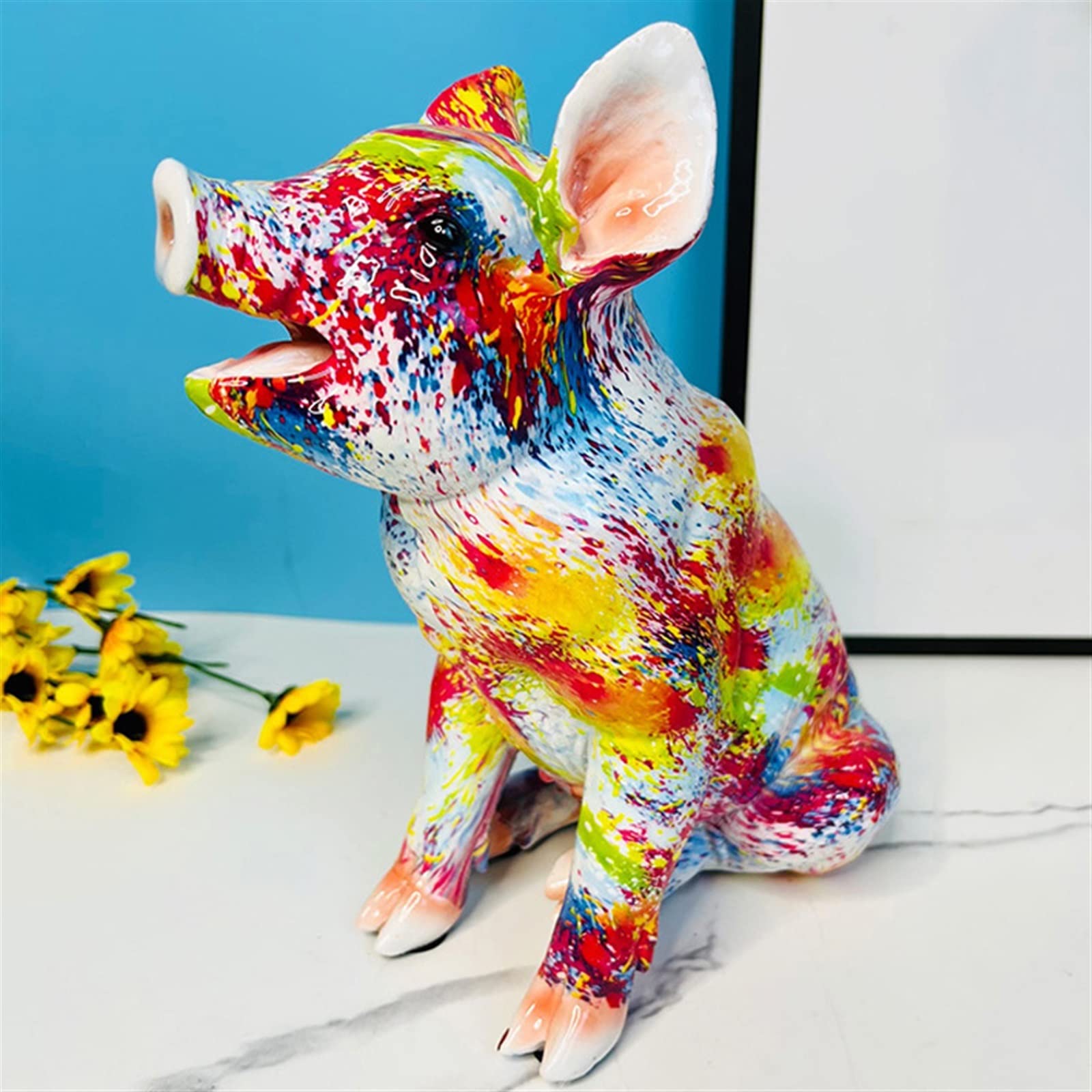 木彫り　豚 ようじが出る木彫りのブタ〈しっぽクルンタイプ〉｜ケージー工房