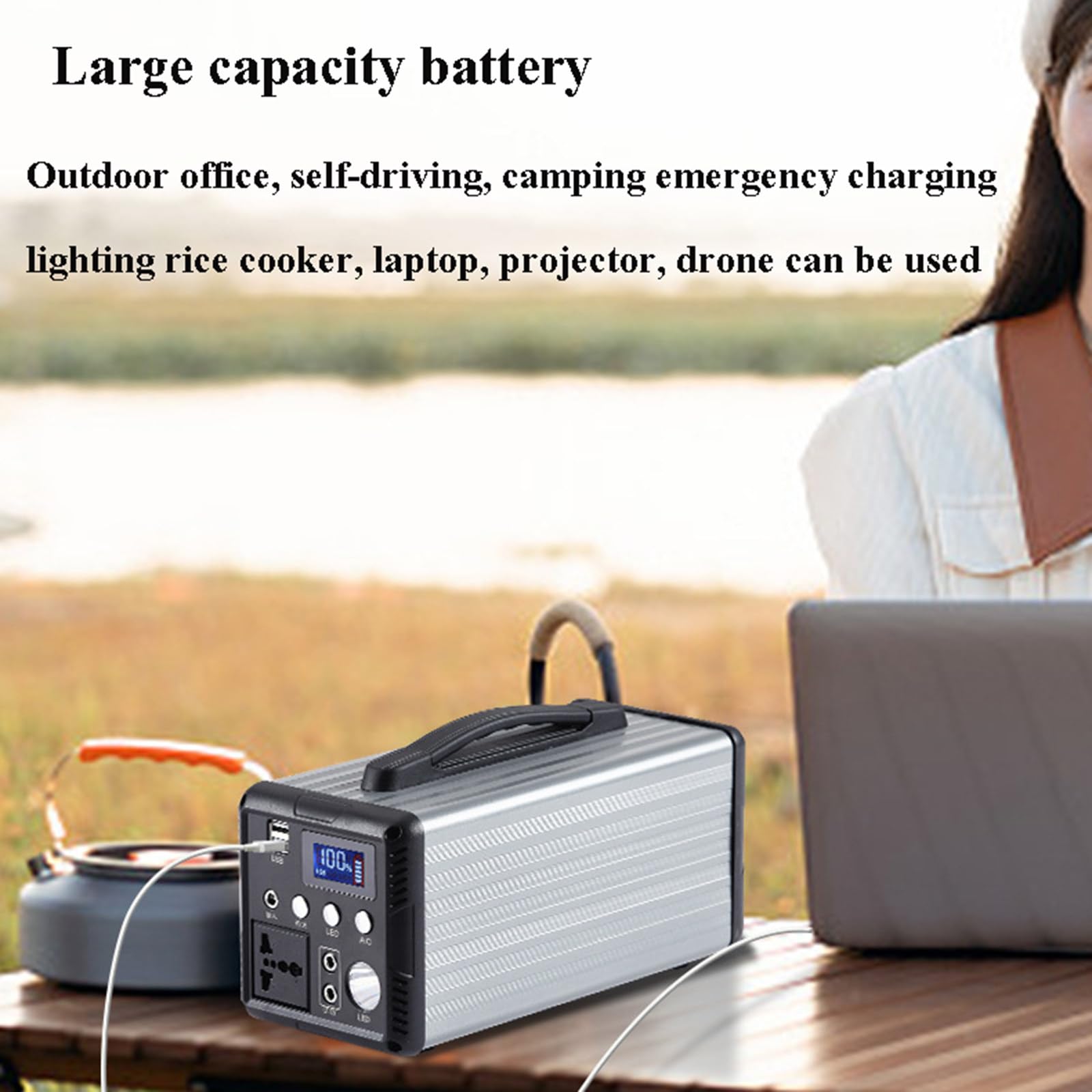 Centrale elettrica Portatile, generatore Solare con Presa 220 V/500 W, Batteria agli ioni di Litio, Alimentazione Mobile per Viaggi all'aperto,156000mAh