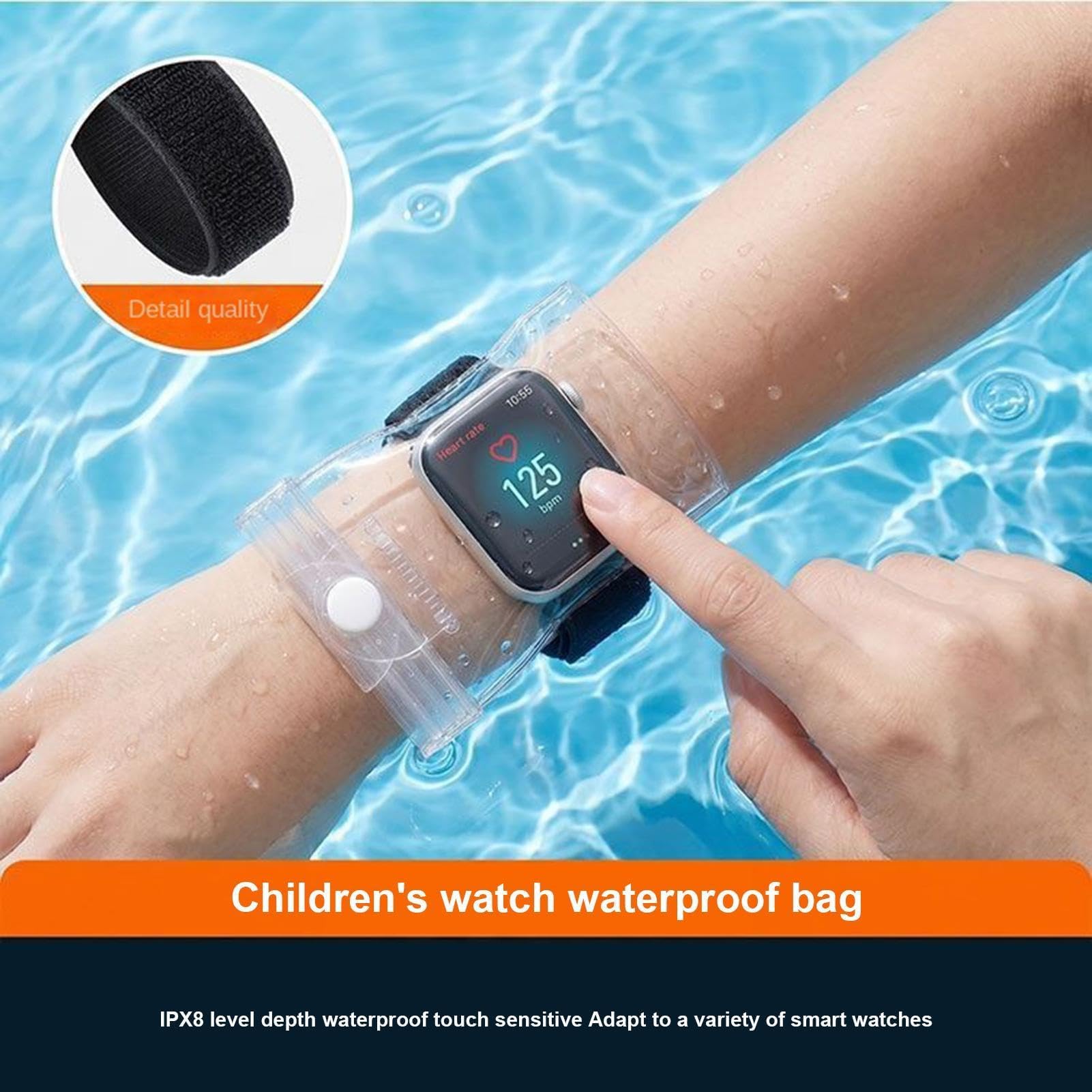 Generisch wasserdichte Uhrentasche für Kinder, stoßfeste Smartwatch-Hülle für Outdoor-Aktivitäten wie Schwimmen, Schnorcheln und Strandurlaub, Schutz für Garten und Pool