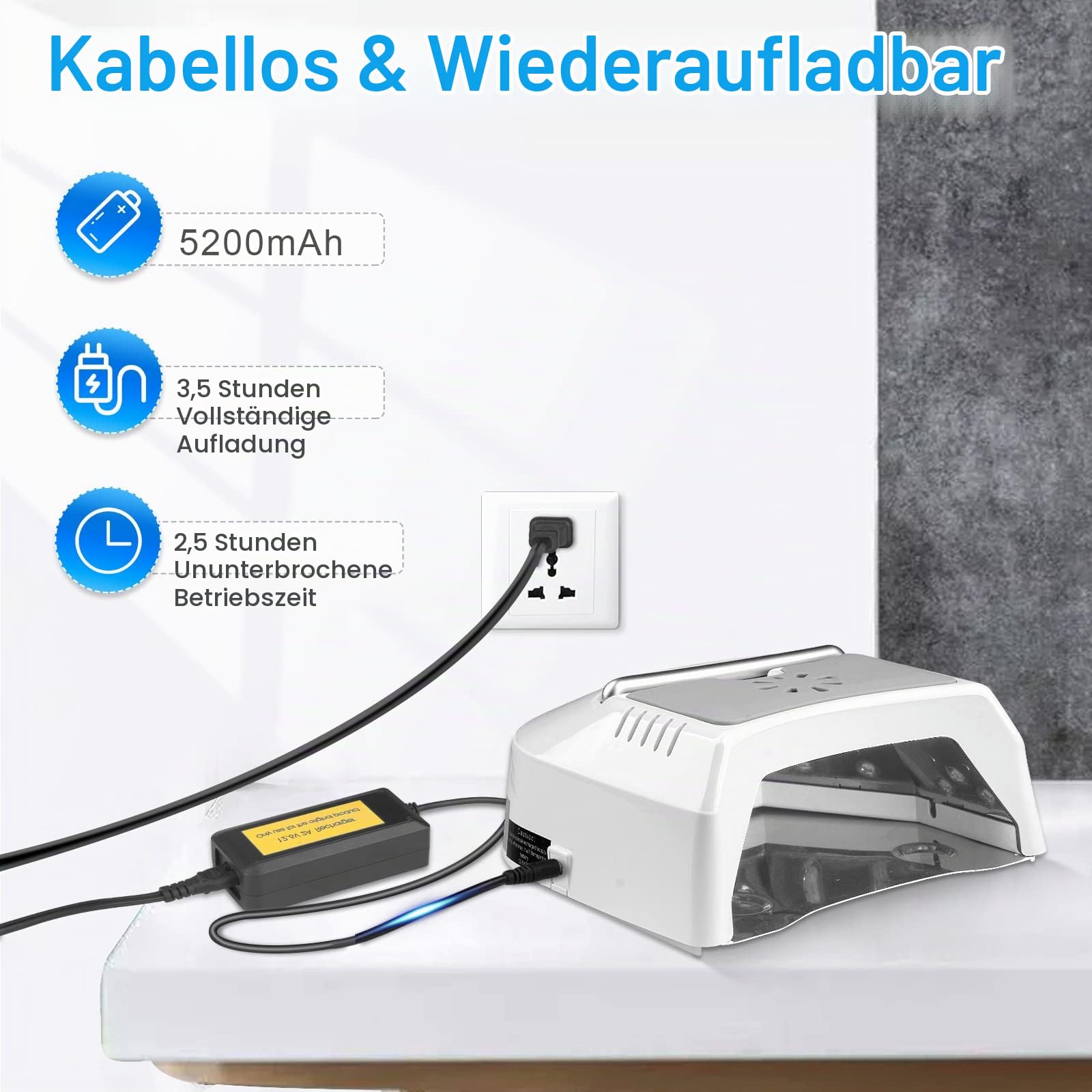 AZ GOGO Professionelle UV-Lampe für Gelnägel, 72W LED-Nagellampe mit Ventilator, LCD-Display, 3 Timern & Auto-Sensor, UV-Nagellampe für Zuhause und Nagelstudio