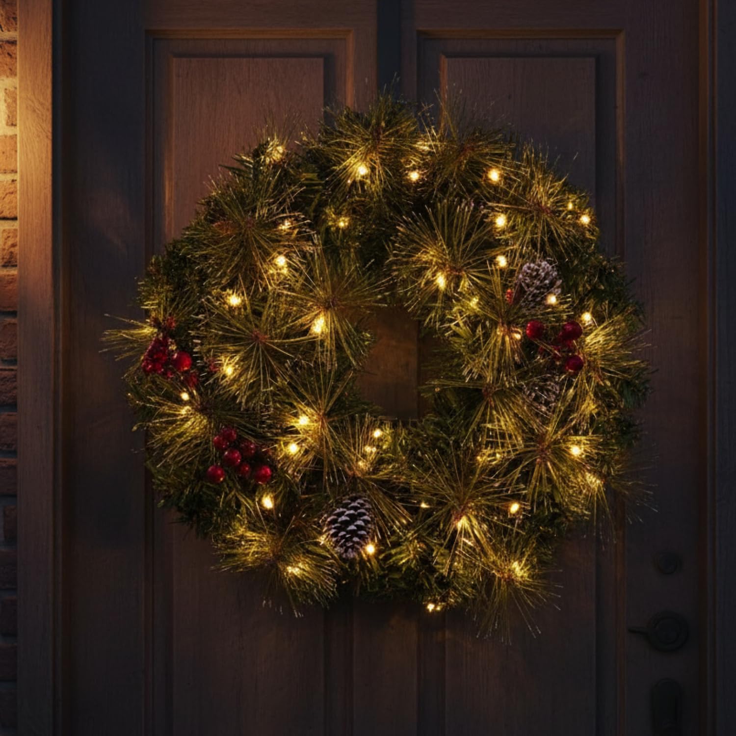 COM-FOUR® Ghirlanda per porte a LED Natale, Ghirlanda dell'Avvento