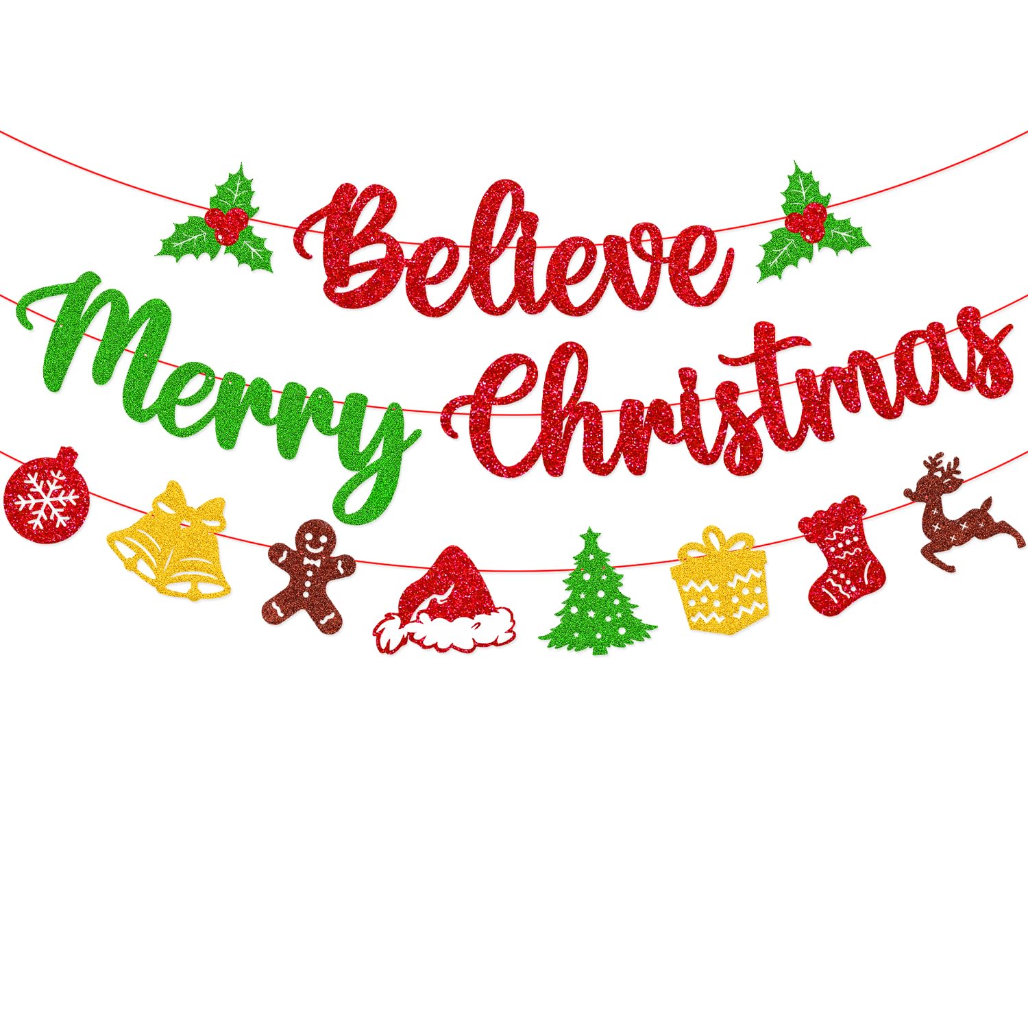 Believe Merry Christmas Banner