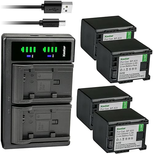 Miniatura 9 de Kastar Cargador de batería USB LTD2 compatible con Canon BP-820 BP820, batería BP-828, cargador Canon CG-800 CG800, Canon XF400, XF405, XA10, XA11,