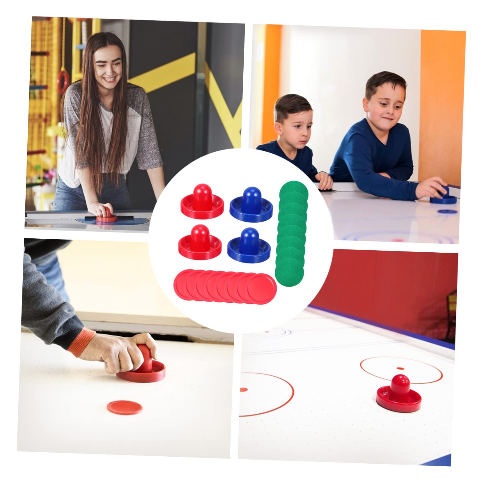 INOOMP Set 1 Gioco da Tavolo Hockey a Soffiaggio Spingitore e Disco in Plastica Resistente ad Alto Impatto, Confortevole da Impugnare, Accessori per Tavolo Hockey a Soffiaggio