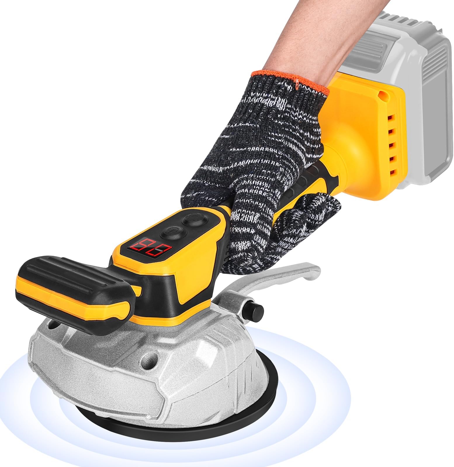 Ecarke Cordless Tile Vibration Tool Compatible with DeWALT 20V Max Battery: Portable Tiler Vibration Leveling Machine with 8 Adjustable Speed,Suction Cup,Digital Display for Floor,Tile,Wall
