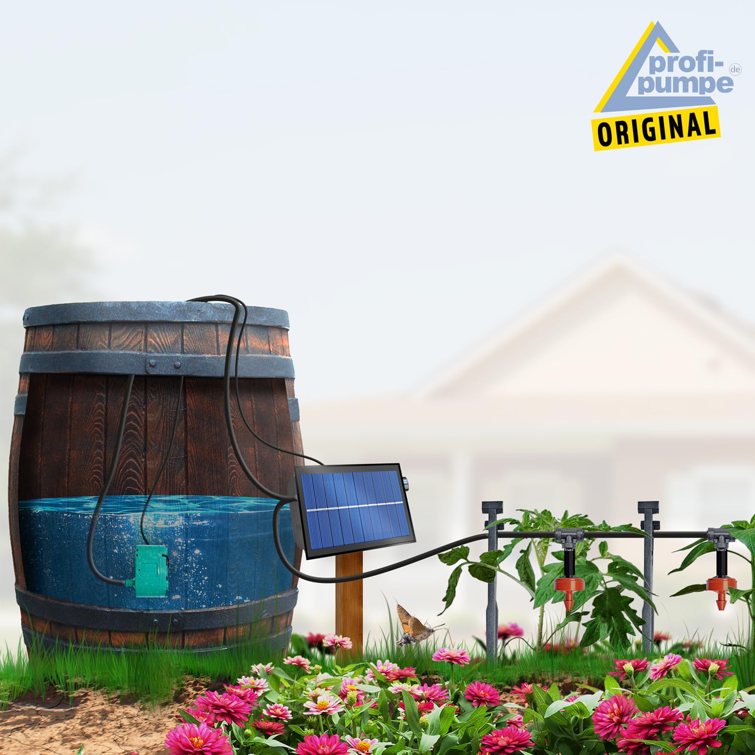 Solar-Bewässerungssystem Greenkeeper Solarpanel Gartenbewässerungssystem Pflanzenbewässerung (SOLAR-DROP P50 für bis zu 50 Tropfstellen)