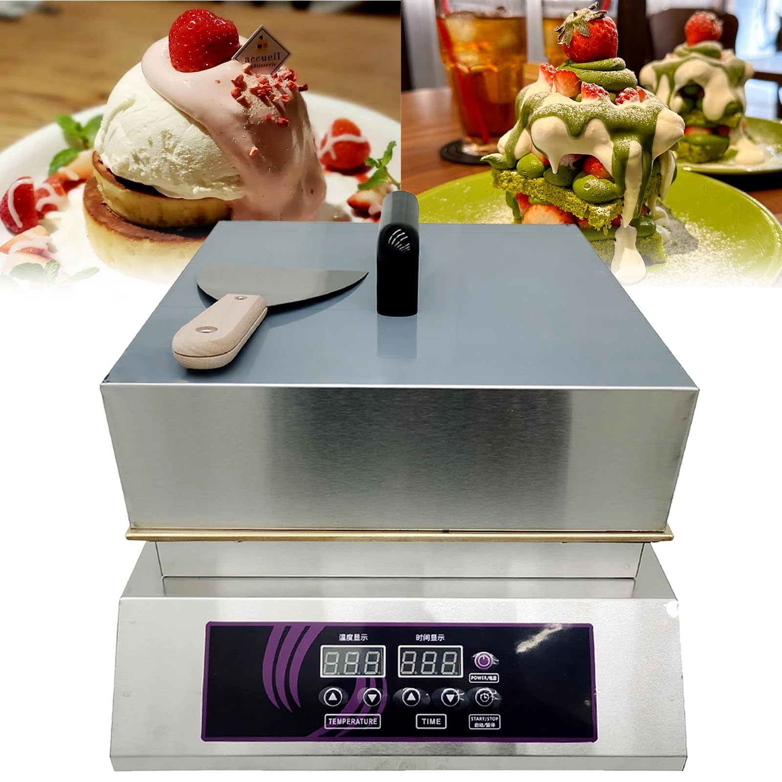 SENJINGHUA Souffle Machine | Japanese Souffle Pancake Maker | Commercial Electric Griddle for Dorayaki and Pancakes | Copper Construction, Versatile Cooking Appliance takoyaki maker Singlehead