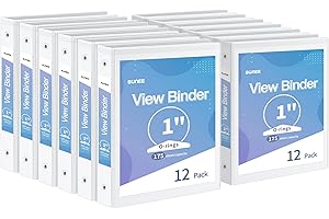SUNEE 3 Ring Binders 12 Pack