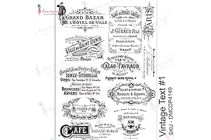 Vintage Text A4-Sized Transfer Sheet for Artistic Crafting