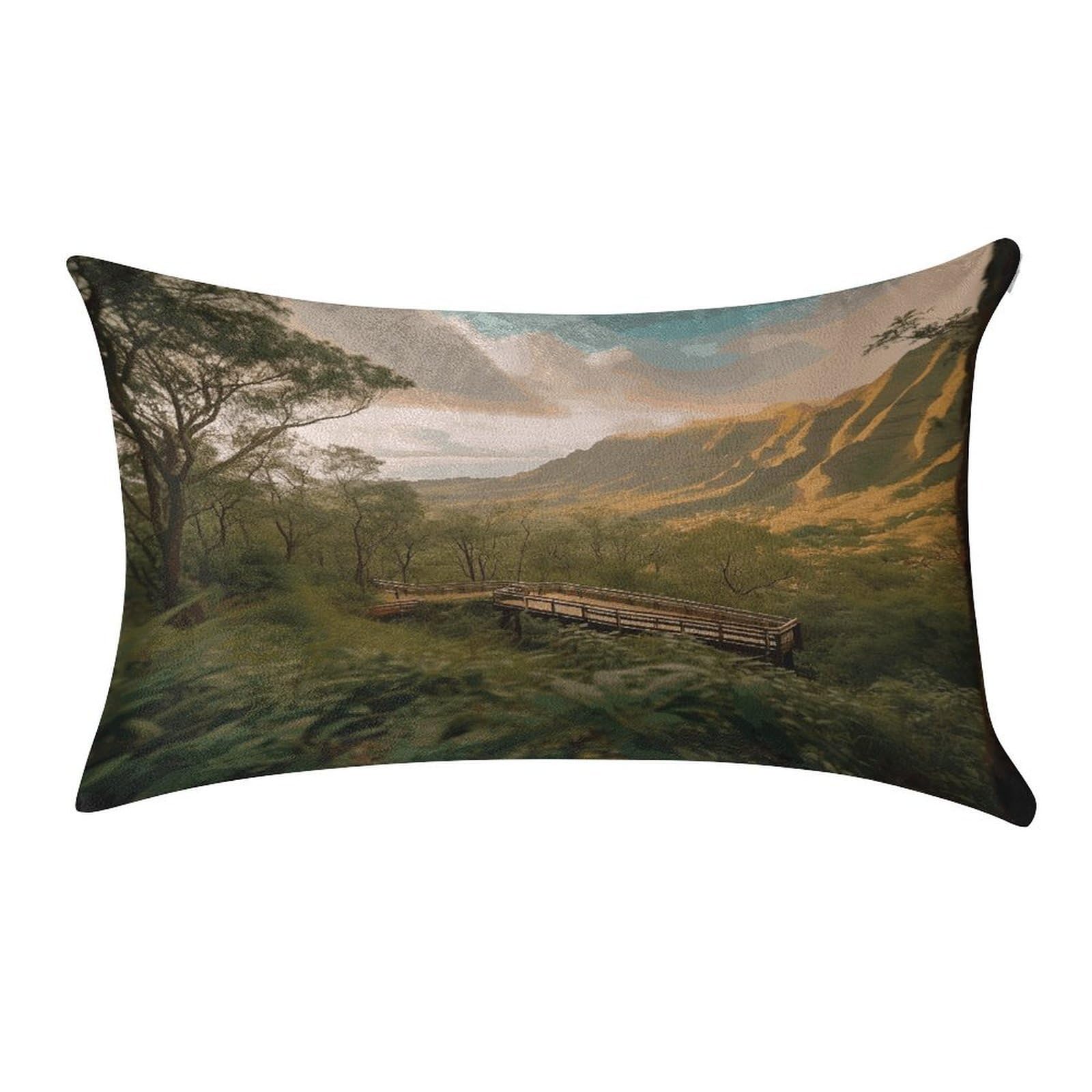 FekiLoot Wilderness Park Pillow Covers Luxury Velvet Oblong Pillowcases Rectangular Throw Pillows Case Decorative Velvet Cushion Covers Ultra Soft Lumbar Pillow Shells 12 X 20 in