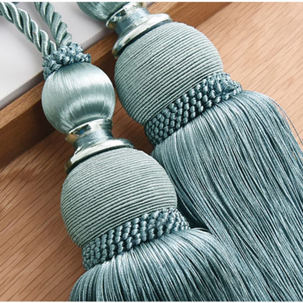 Youther 2 Pcs/Paire Rideau Gland Brosse Frange Embrasses Suspendus Ceinture Boule Cordes Crochet Cintre Rideau Accessoires Attache Arrière Sangle Boucle, Orange