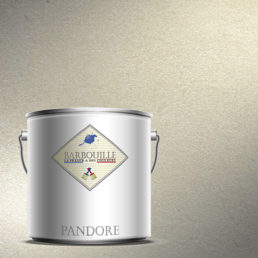 Peinture Effet Nacree, Metallisee Couleur - Platine - Perle - 2.5 Ltr - Spatule Offert - BARBOUILLE Pandore