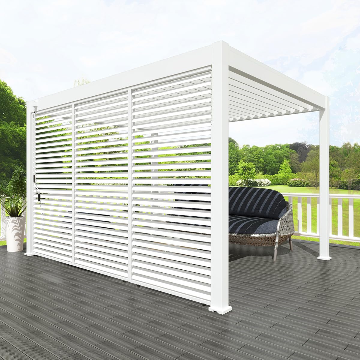 【A】Umbra フロアスクリーンA 間仕切り 1枚 Amazon.com: Aluminum Sun Shade Screen 1 Panel Louvred Wall