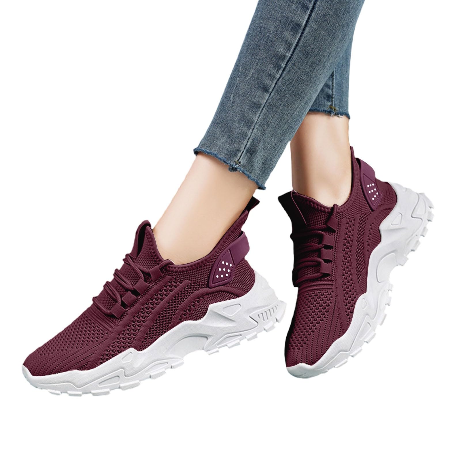 Scarpe Palestra Donna Eleganti Traspiranti Scarpe da Running Donna | Tennis Camminata in Pelle Sintetica per Passeggiata Invernale Calzature Fitness Moda Tempo Libero Tessuto Sintetico