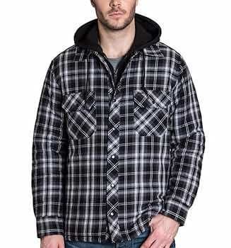 BC Clothing Mens Hoodie Flannel Shirt Jacket! (Charcoal