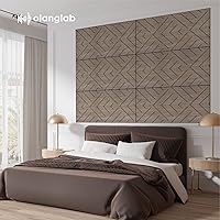 Vista 7 de Olanglab Paquete de 6 paneles de pared de chapa de madera, paneles absorbentes de sonido de 24 x 48 pulgadas para reducción de ruido, triángulo