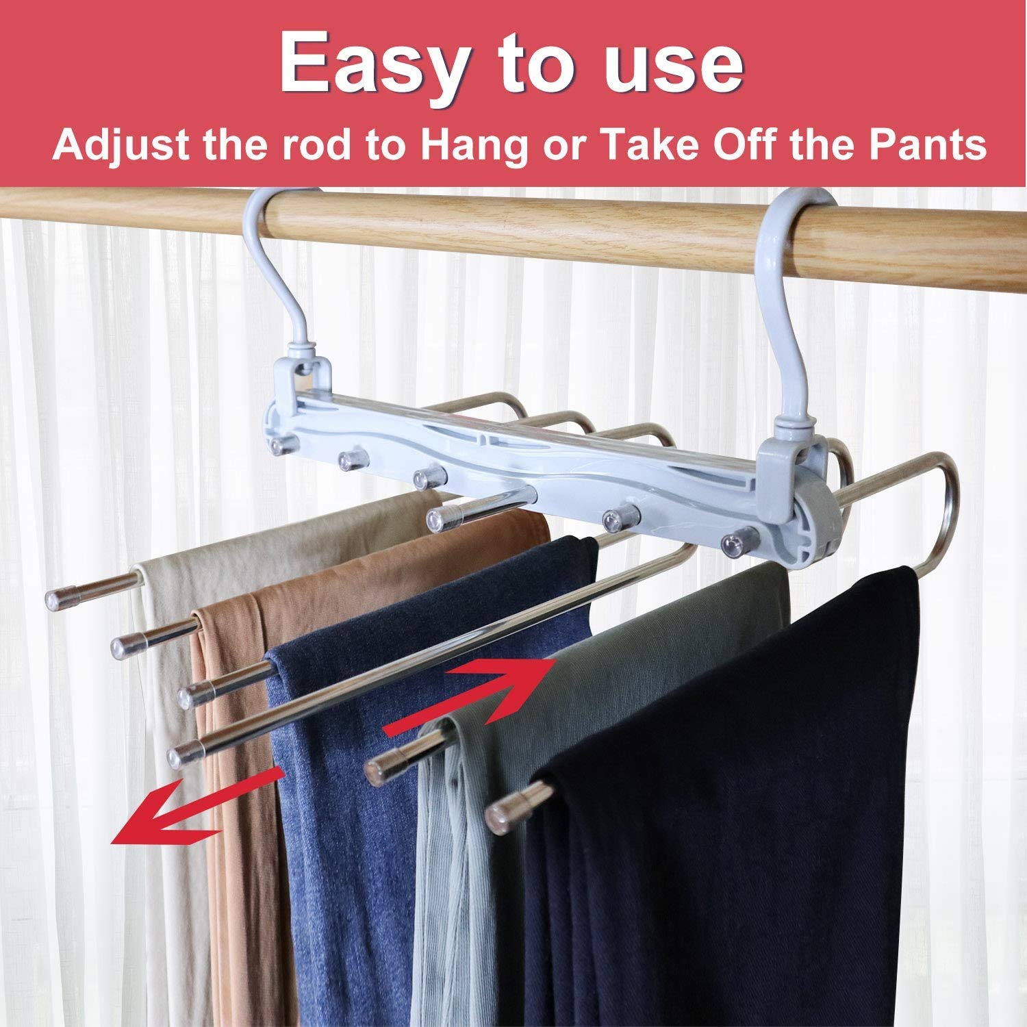 Niclogi Pants Hangers Layers Space Saving Trouser Hangers, Pack