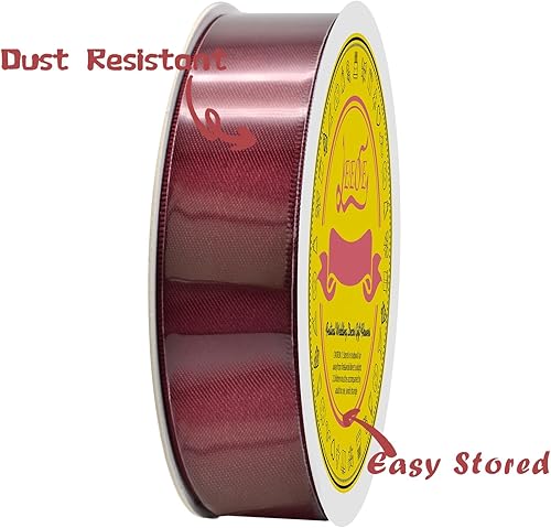 Miniatura 1352 de Cinta de satén verde esmeralda de doble cara de 1-1/2 pulgadas x 50 yardas, cinta de poliéster verde esmeralda para envolver regalos, muy adecuada