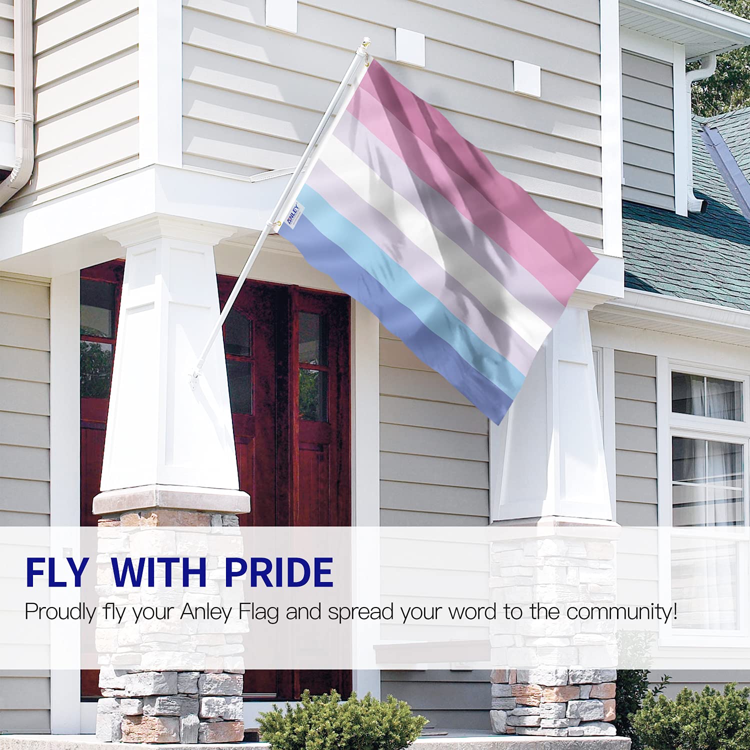 Anley Fly Breeze 3x5 Foot Bigender Pride Flag, Vivid Color and Fade Proof - Image 2