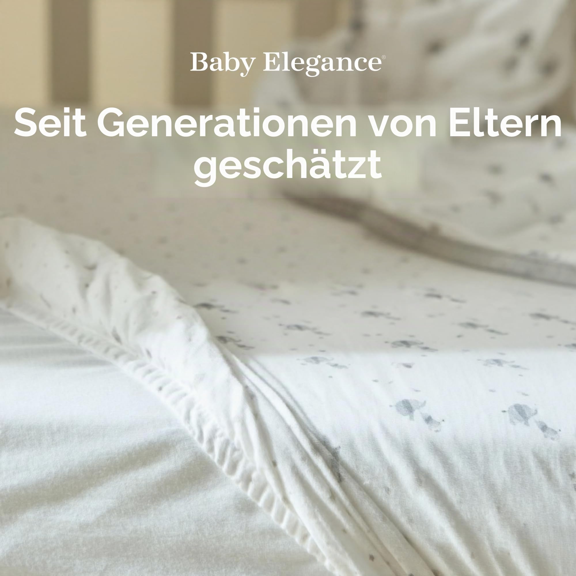 Baby Elegance Kinderbettlaken-Set mit 2 Stück | 45 x 90 cm Kinderbett-Spannbettlaken | Maschinenwaschbar, weiches & atmungsaktives Premium-Qualitäts-Jersey | Enthält 2 Laken - Elefant verspieltes