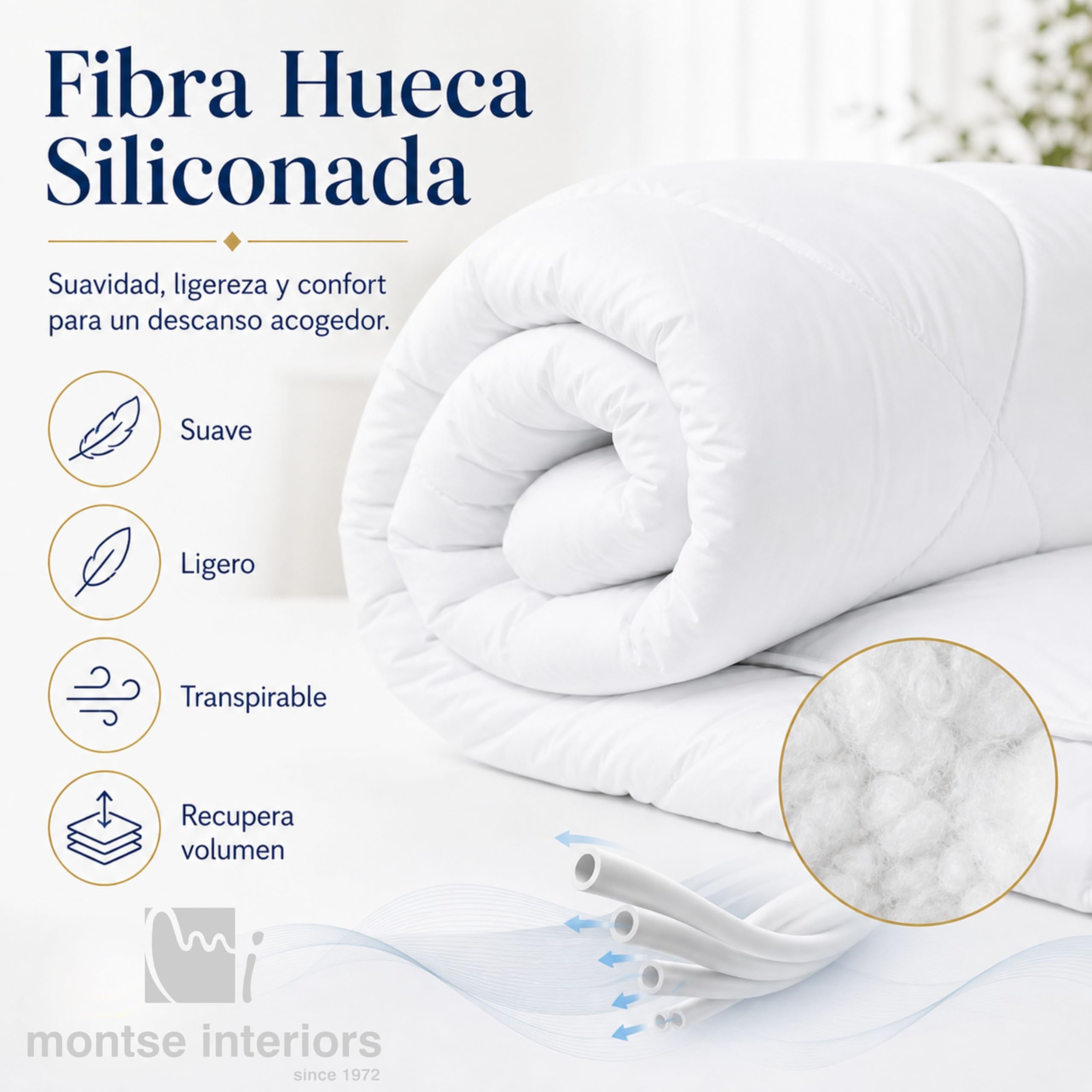 Montse Interiors Edredon Cama 90 | Relleno nordico 150x220 Primavera-Verano 100gr | 100% Microfibra Transpirable y Lavable