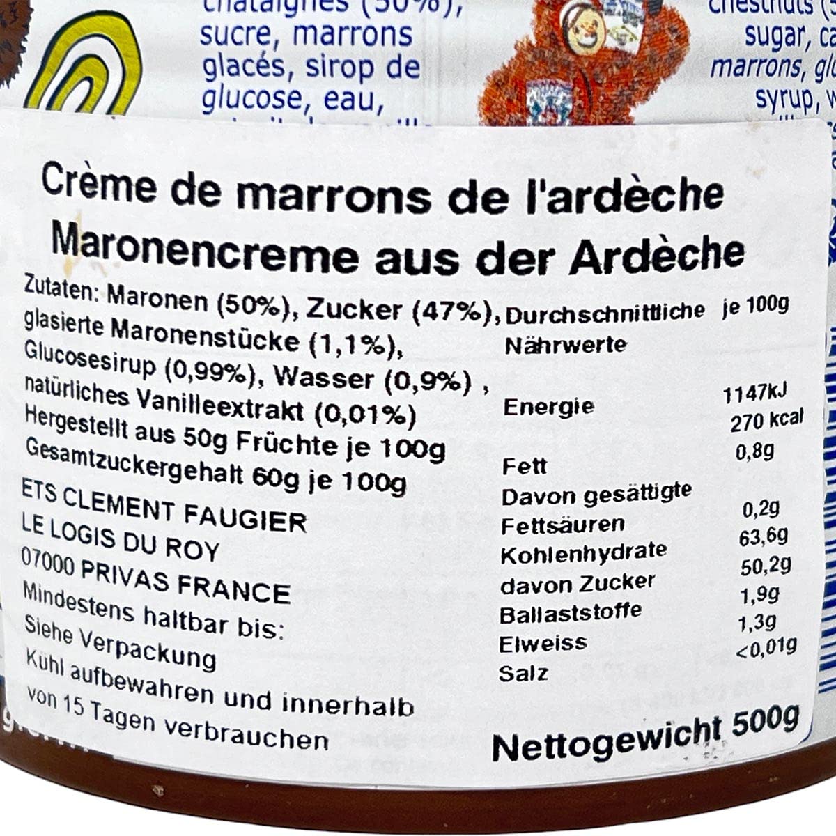 Clément Faugier - Crème de Marrons de l'Ardèche - 500g - Lot de 4