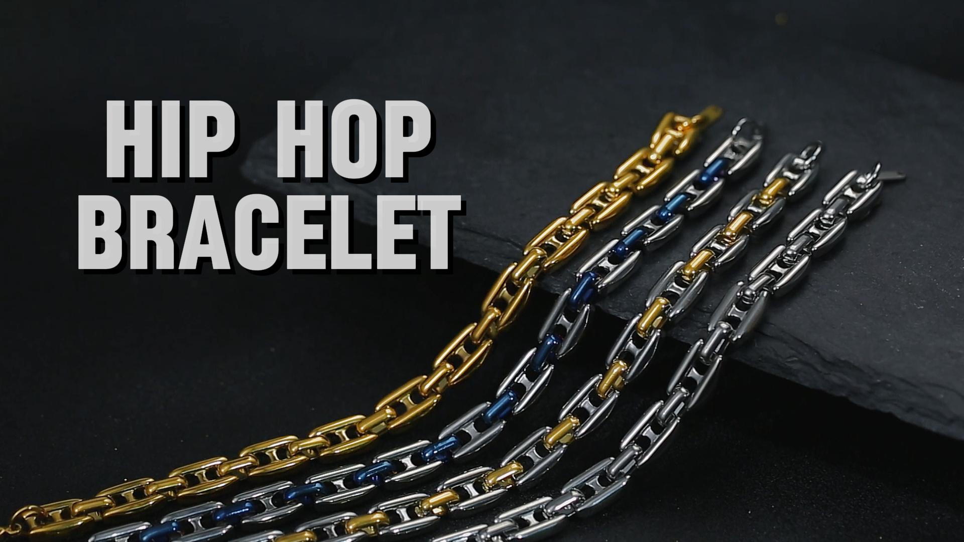 Pulsera para hombre cadena Paperclip 11mm Acero inox miniatura 7