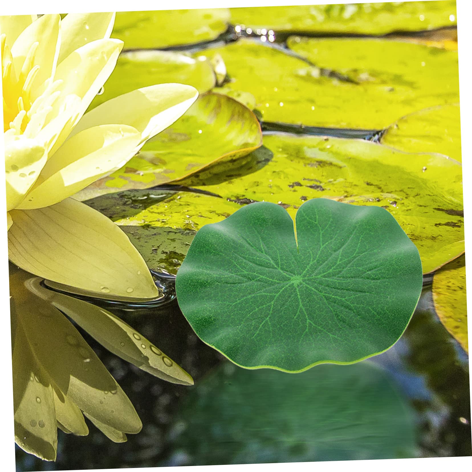 Cabilock 5 Juegos Hoja De Loto De Lenteja De Agua Simulada Plantas Flotantes Falsas Decoración Planta De Acuario Lenteja De Agua Acuario Adornos Pecera Acuario Artificial Páginas Green