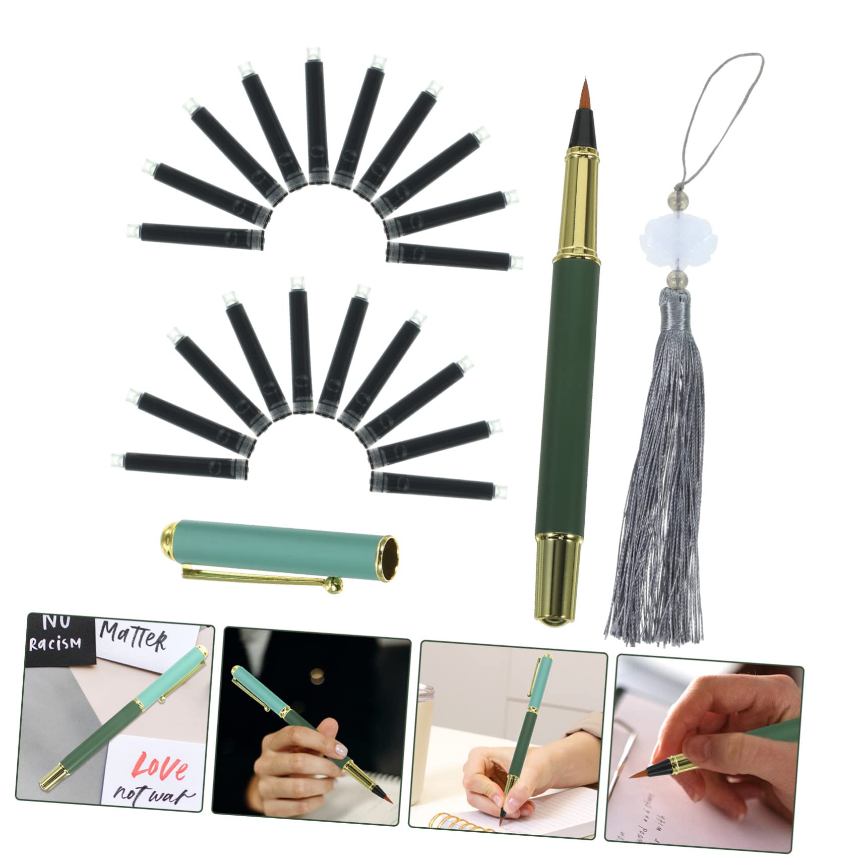 5 Sets Füllfederhalterpinsel, Aquarellpinselstift, Pinselstift, Schriftzug, Nachfüllbarer Tintenstift, Pinselstifte, Schriftzug, Handschriftstift, Kalligraphiestifte,