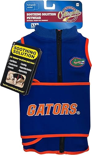 Miniatura 8 de NCAA Florida Gators - Chaleco calmante para la ansiedad para perros y gatos con ansiedad, miedos, fuegos artificiales, ruidos fuertes, oscuro,