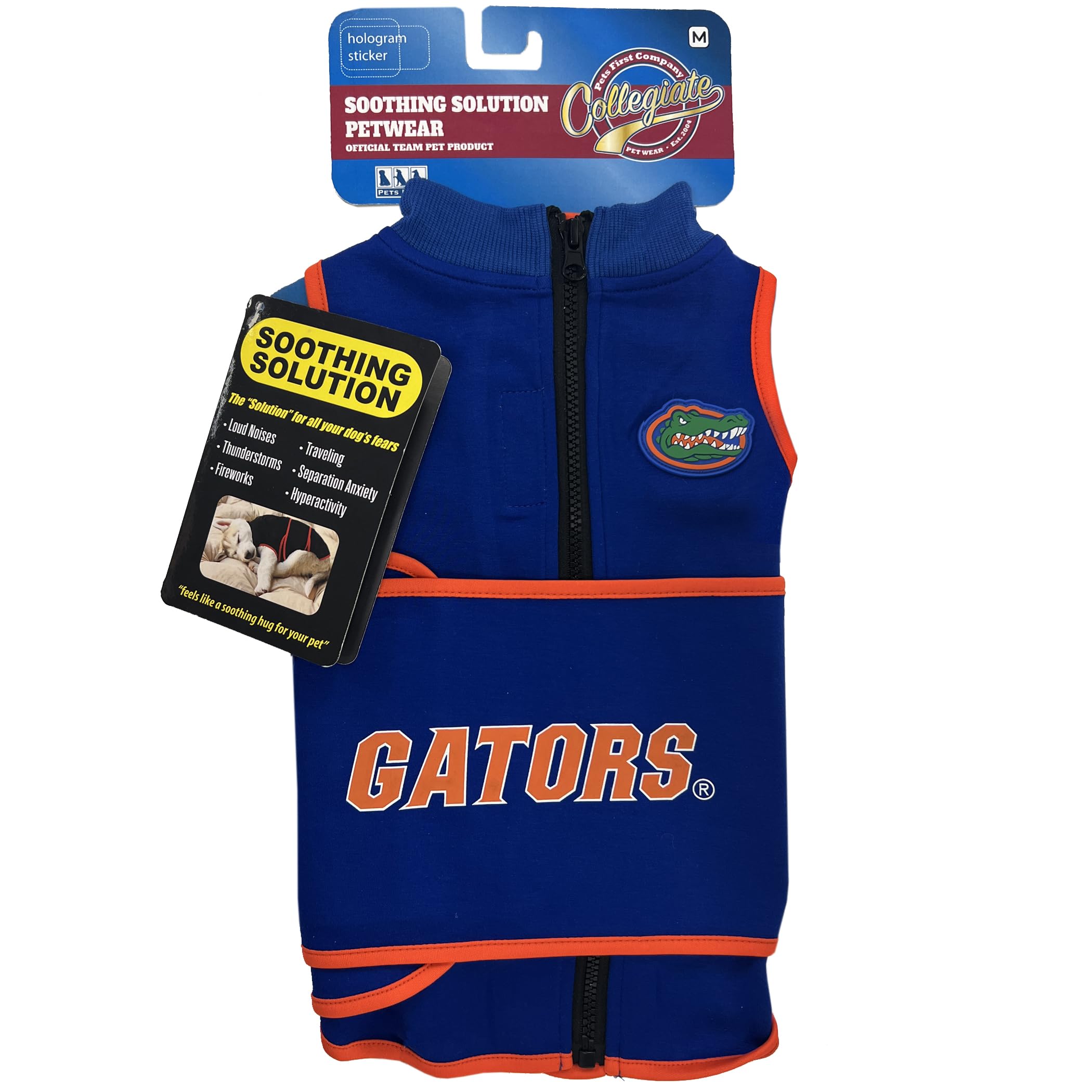 NCAA Florida Gators - Chaleco calmante para la ansiedad para Perros, para Perros y Gatos con ansiedad, miedos, Fuegos Artificiales, Ruidos Fuertes, Oscuro, Solitario, Mantiene a los Perros tranquilos