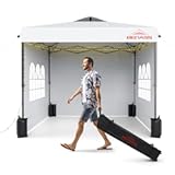 10x10 Pop Up Canopy with Sidewalls&comma; Easy Up Canopy Tent&comma; Heavy Duty Tents for Parties&comma; One Person Set Up Event Tent&comma; White