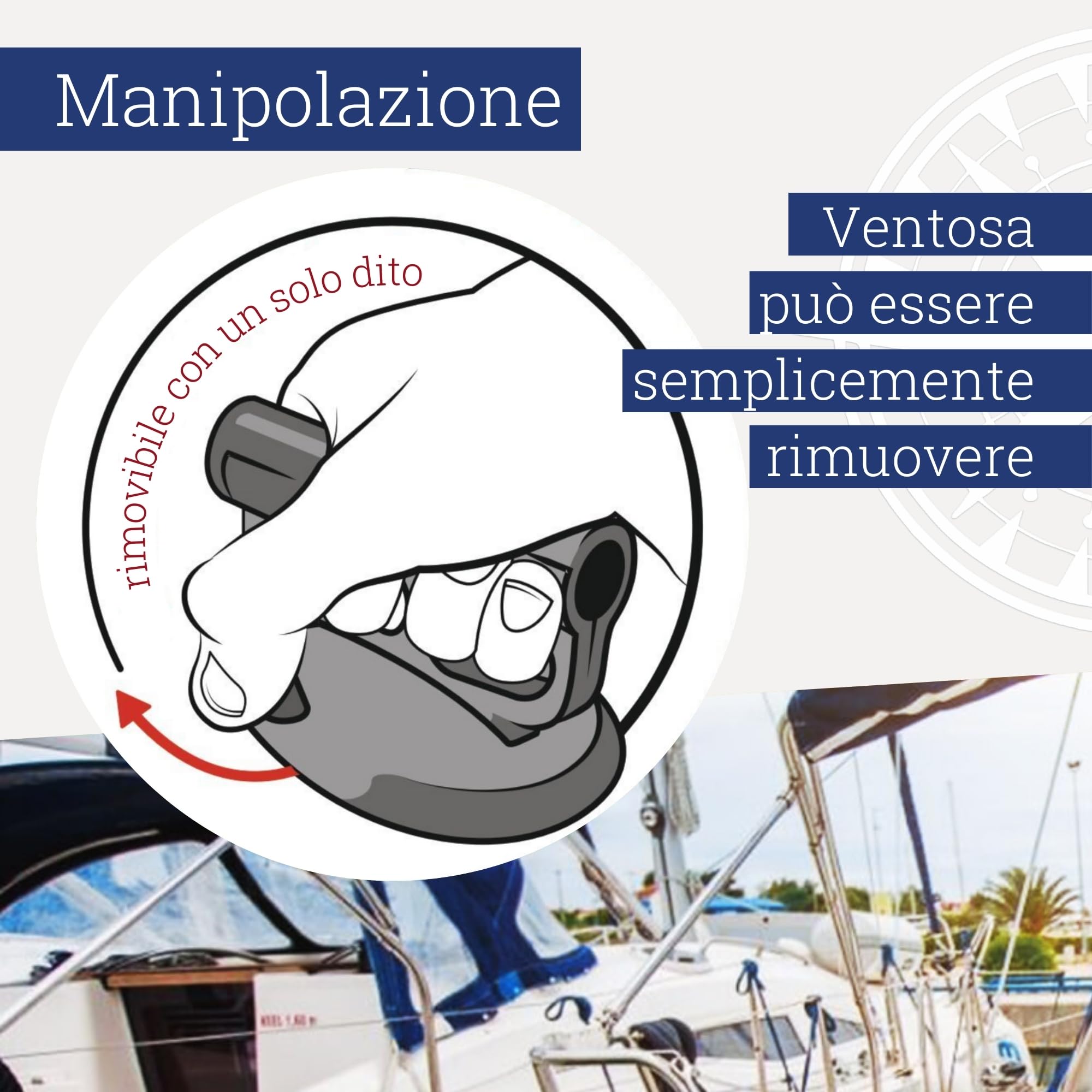 YachtGrabber - Ventosa innovativa e Galleggiante Che può Essere azionata con Una Sola Mano per Tutti i lavori Intorno alla Barca