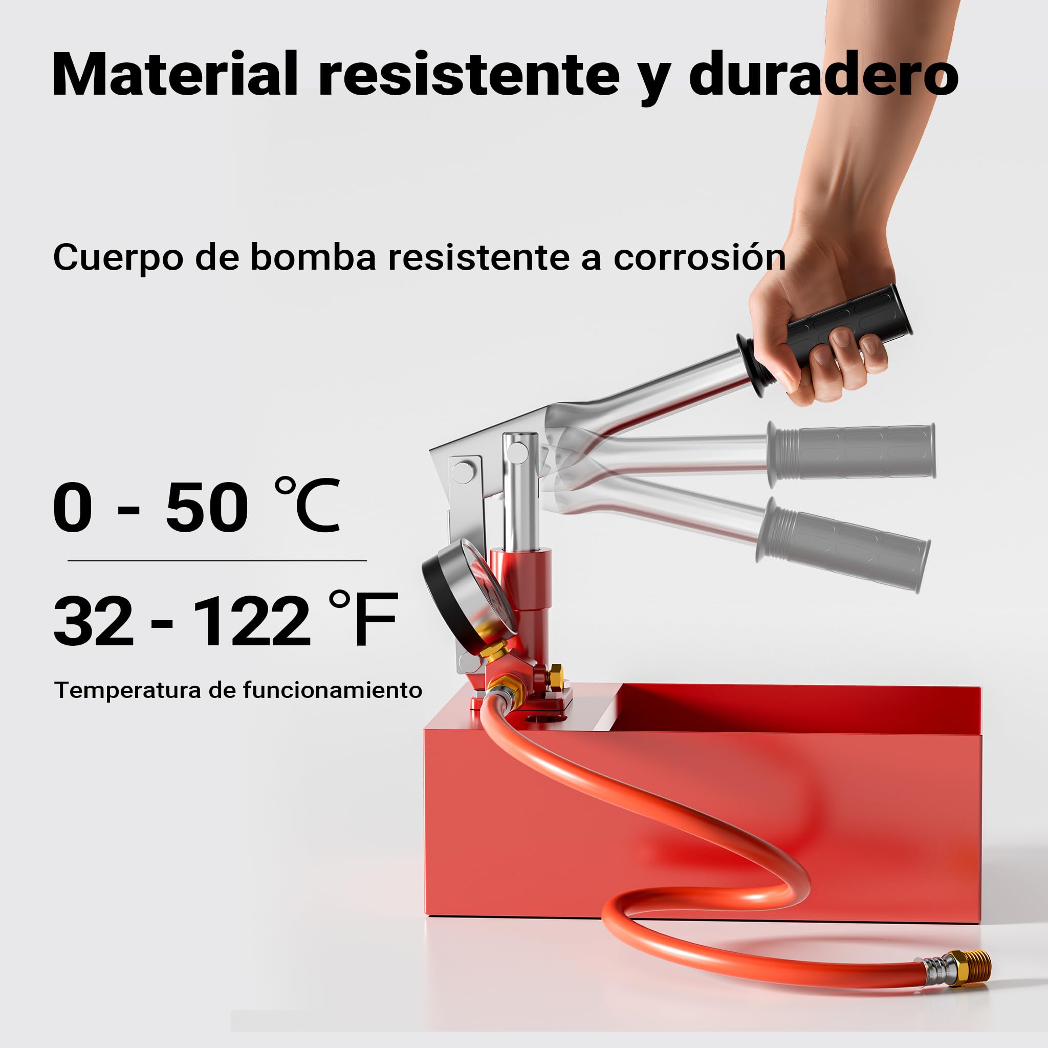 Bomba de llenado y prueba de presión para sistemas de calefacción y solar 25 bares